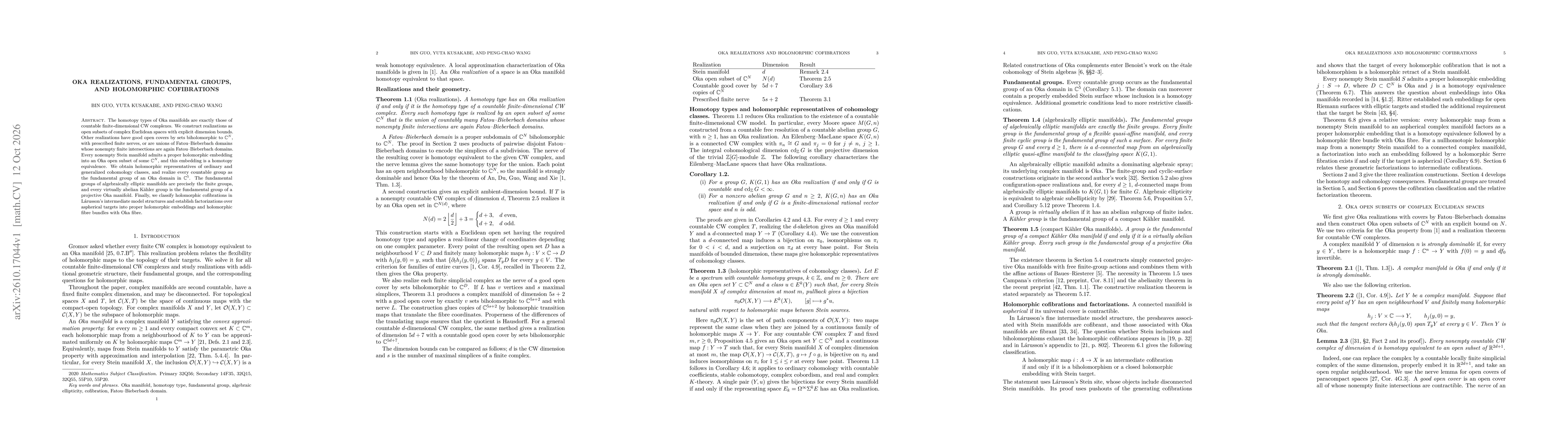 Thumbnail for Oka realizations, fundamental groups, and holomorphic cofibrations