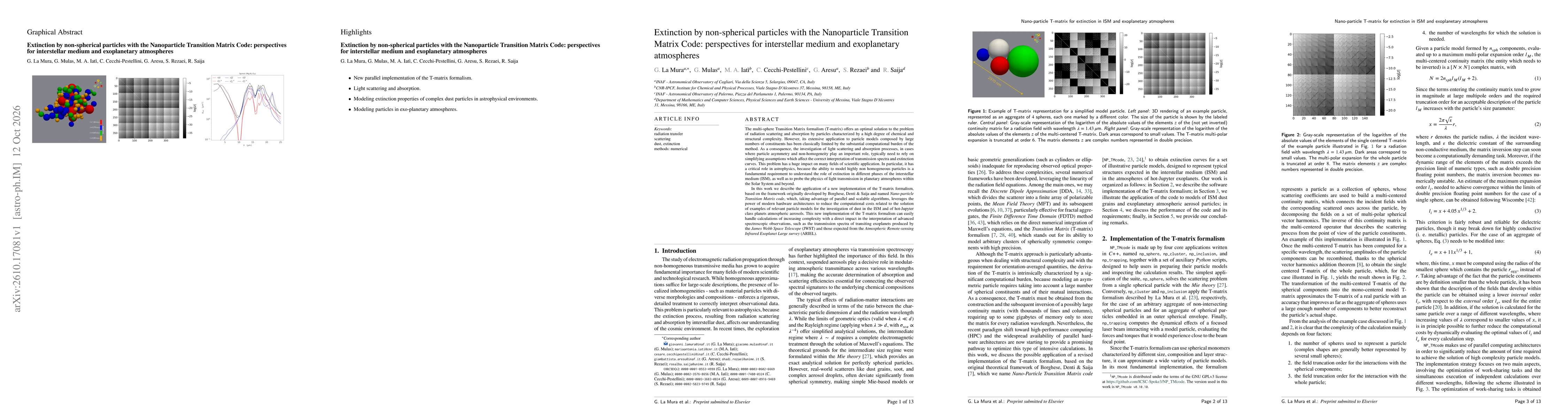 Thumbnail for Extinction by non-spherical particles with the Nanoparticle Transition Matrix Code: perspectives for interstellar medium and exoplanetary atmospheres
