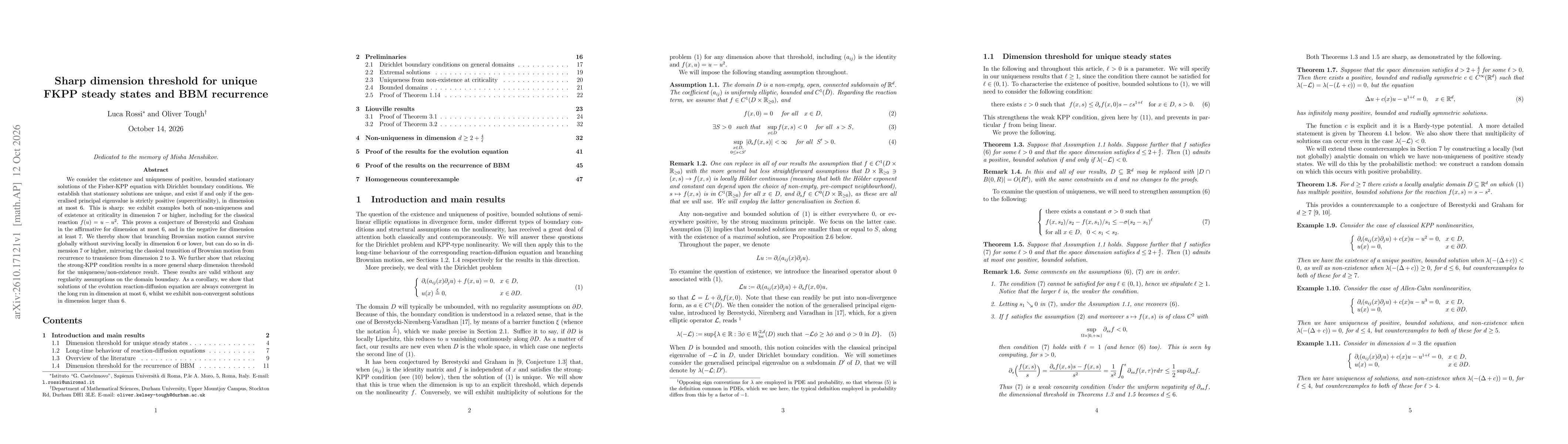 Thumbnail for Sharp dimension threshold for unique FKPP steady states and BBM recurrence