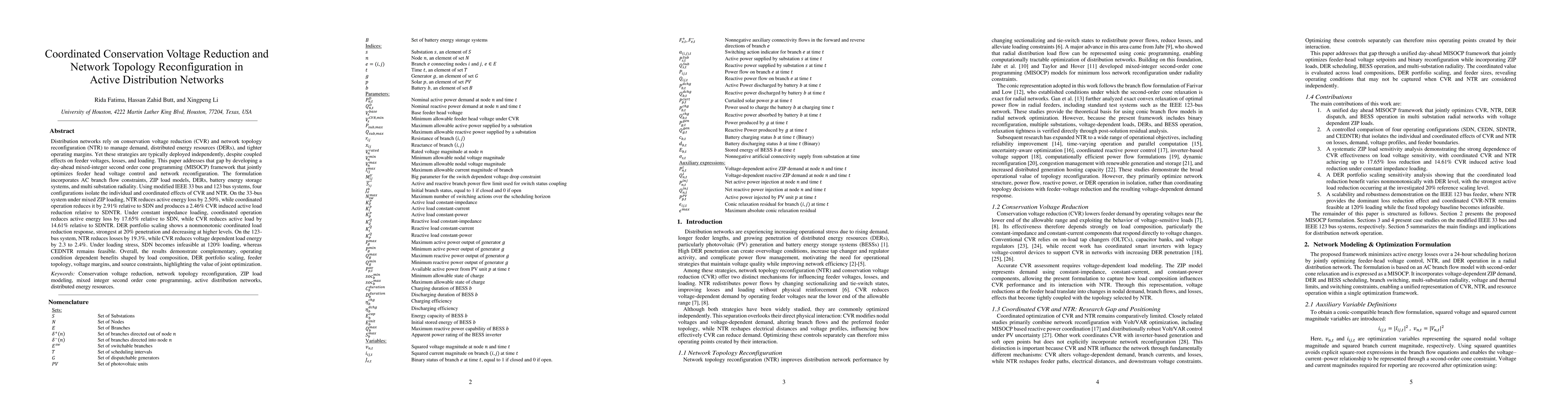 Thumbnail for Coordinated Conservation Voltage Reduction and Network Topology Reconfiguration in Active Distribution Networks