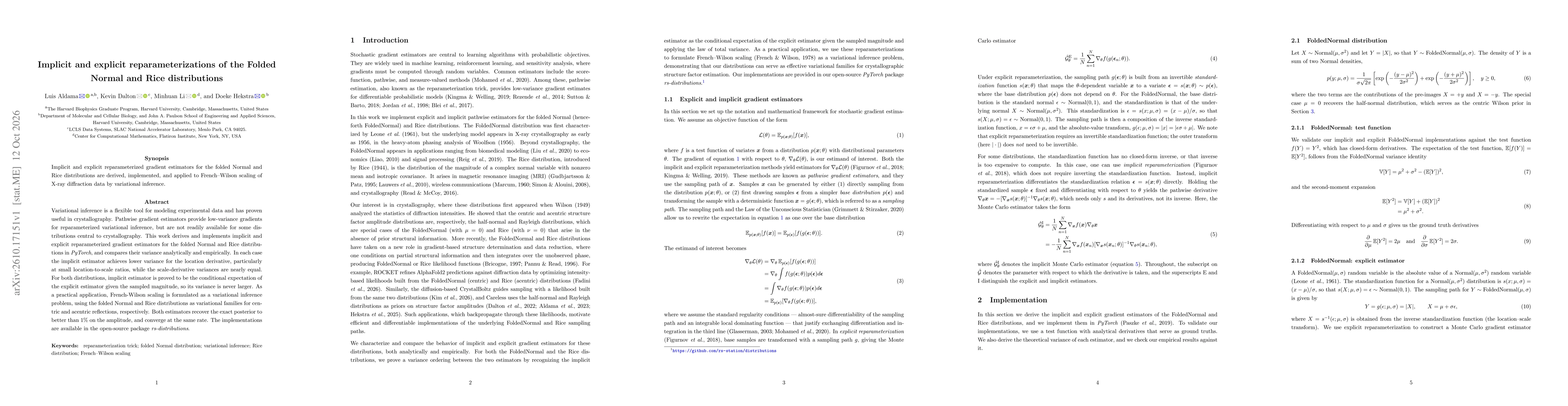 Thumbnail for Implicit and explicit reparameterizations of the Folded Normal and Rice distributions