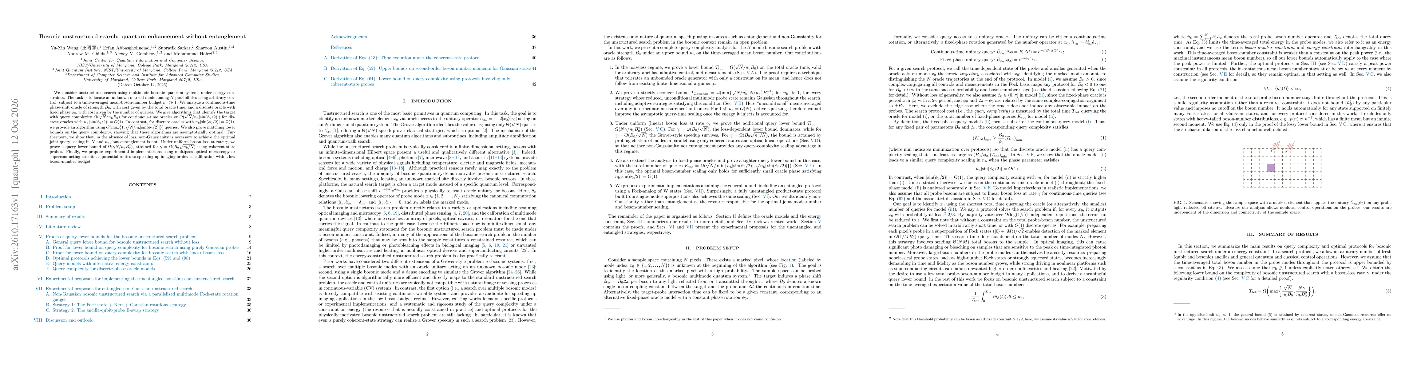 Thumbnail for Bosonic unstructured search: quantum enhancement without entanglement