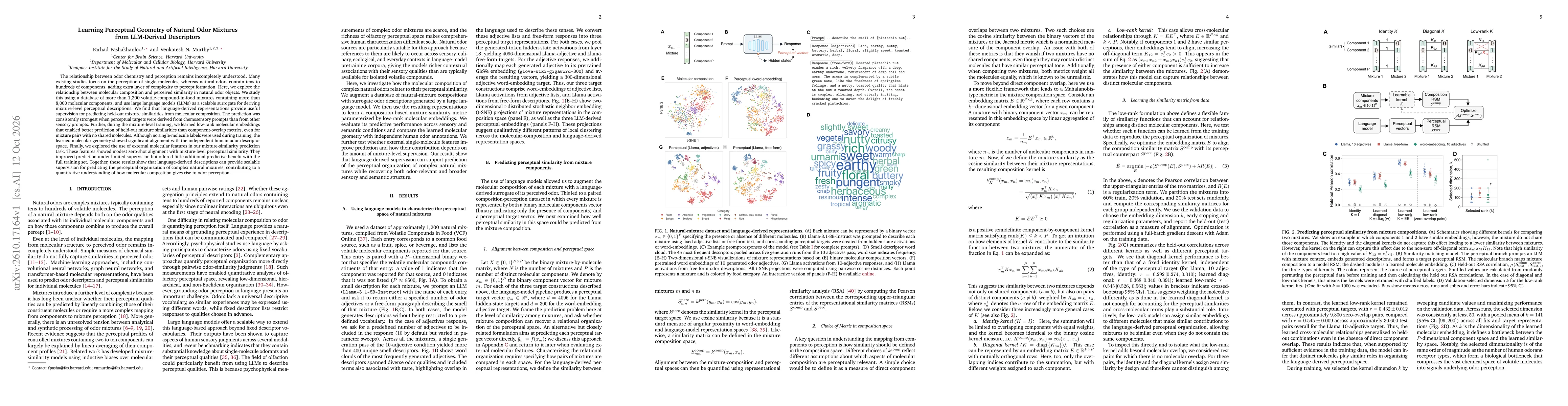 Thumbnail for Learning Perceptual Geometry of Natural Odor Mixtures from LLM-Derived Descriptors