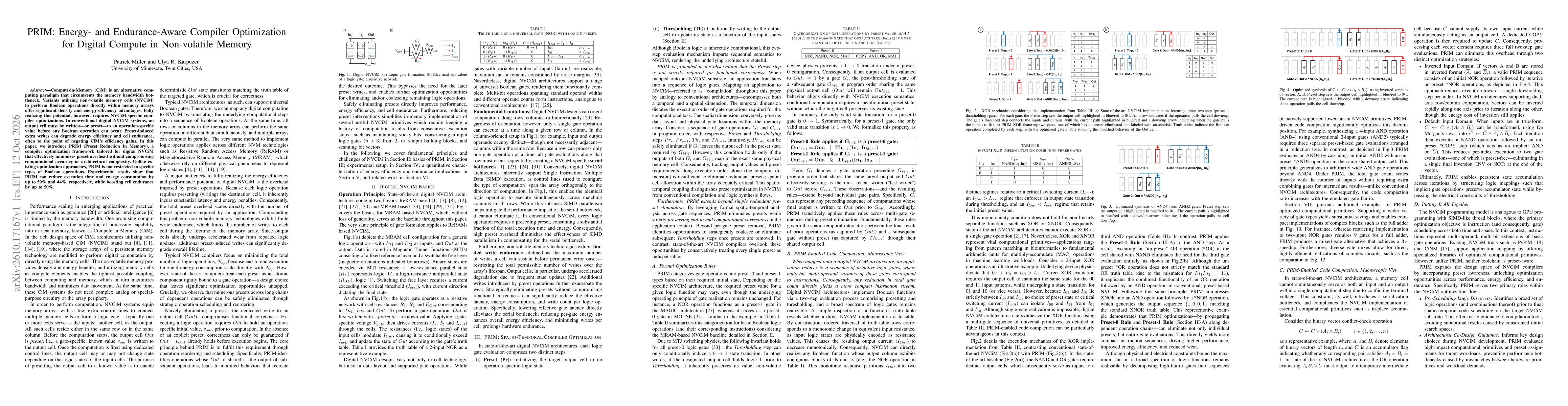 Thumbnail for PRIM: Energy- and Endurance-Aware Compiler Optimization for Digital Compute in Non-volatile Memory