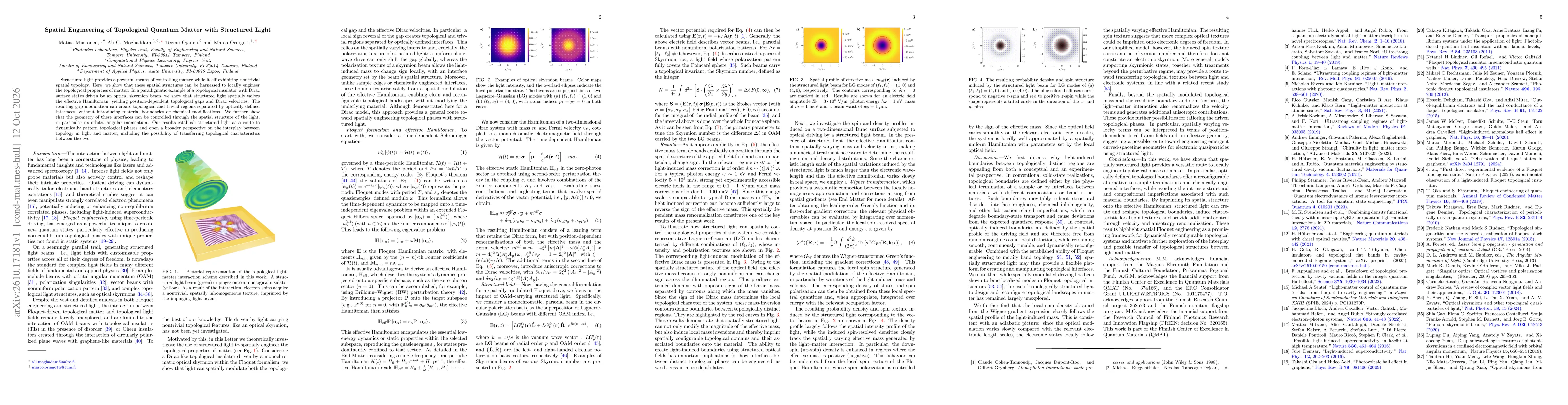 Thumbnail for Spatial Engineering of Topological Quantum Matter with Structured Light