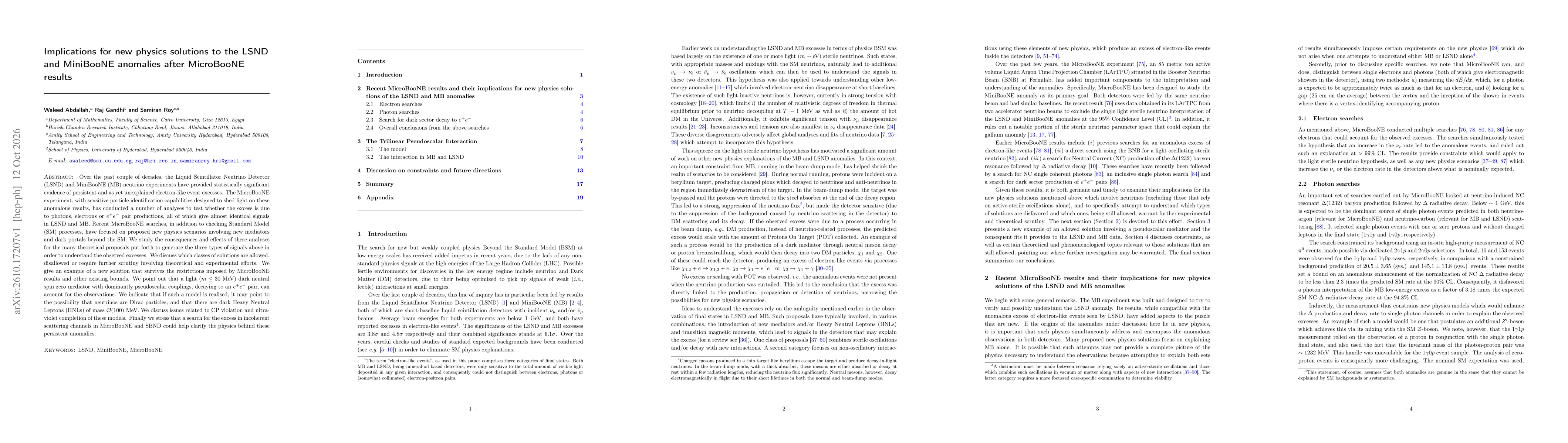 Thumbnail for Implications for new physics solutions to the LSND and MiniBooNE anomalies after MicroBooNE results
