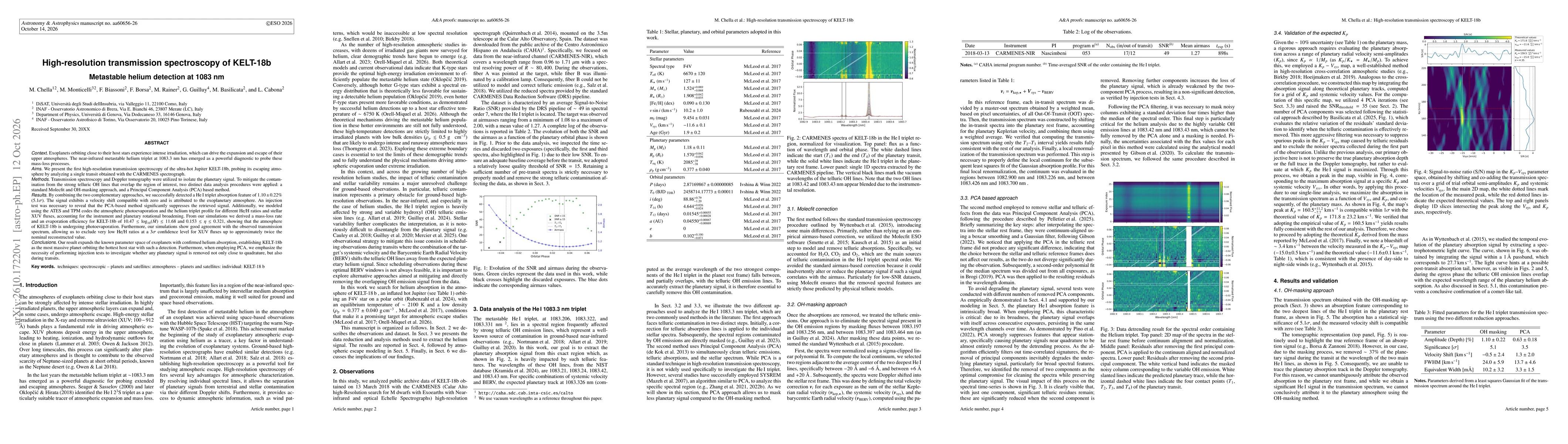 Thumbnail for High-resolution transmission spectroscopy of KELT-18b Metastable helium detection at 1083 nm