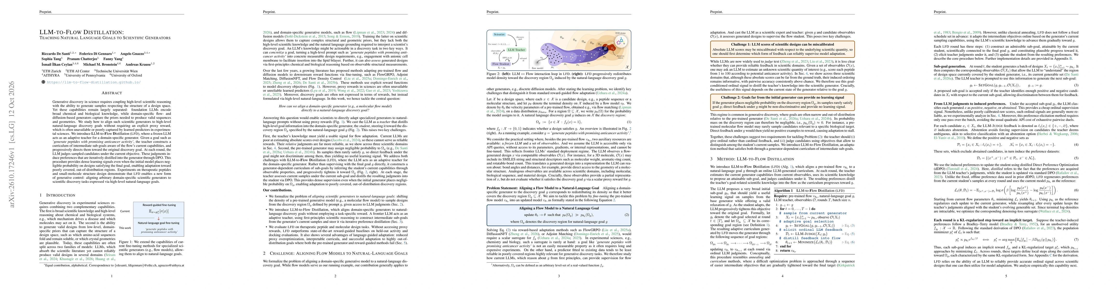 Thumbnail for LLM-to-Flow Distillation: Teaching Natural Language Goals to Scientific Generators