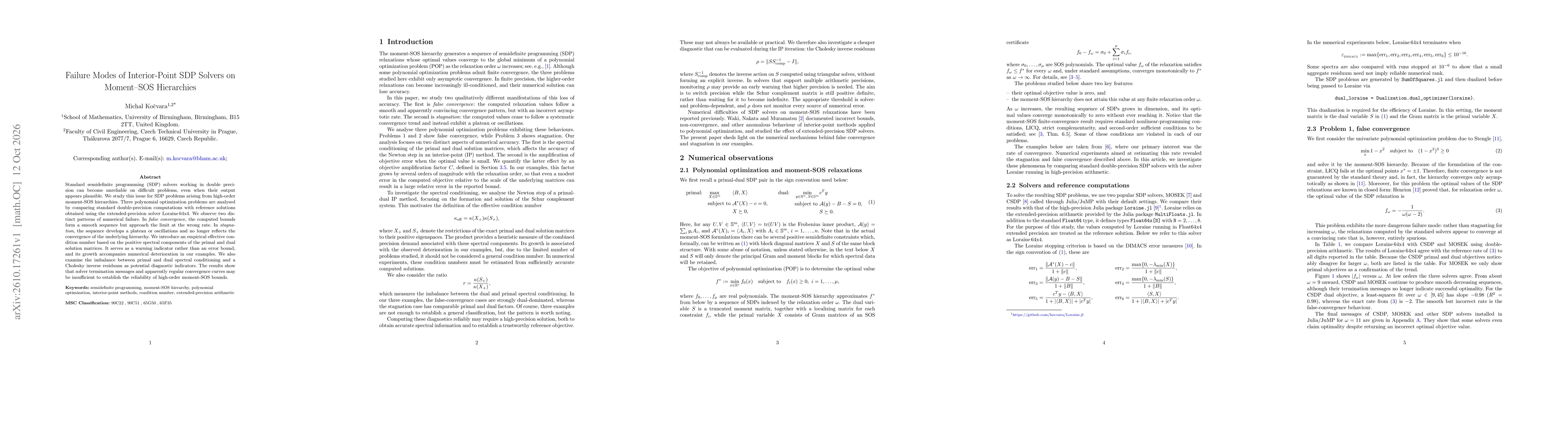 Thumbnail for Failure Modes of Interior-Point SDP Solvers on Moment--SOS Hierarchies