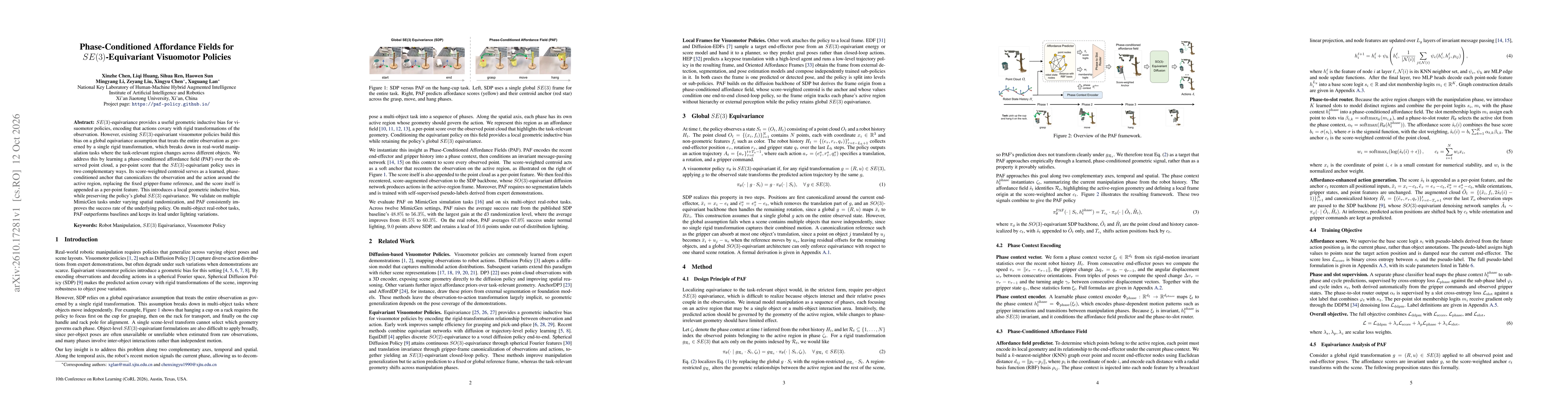 Thumbnail for Phase-Conditioned Affordance Fields for SE(3)-Equivariant Visuomotor Policies