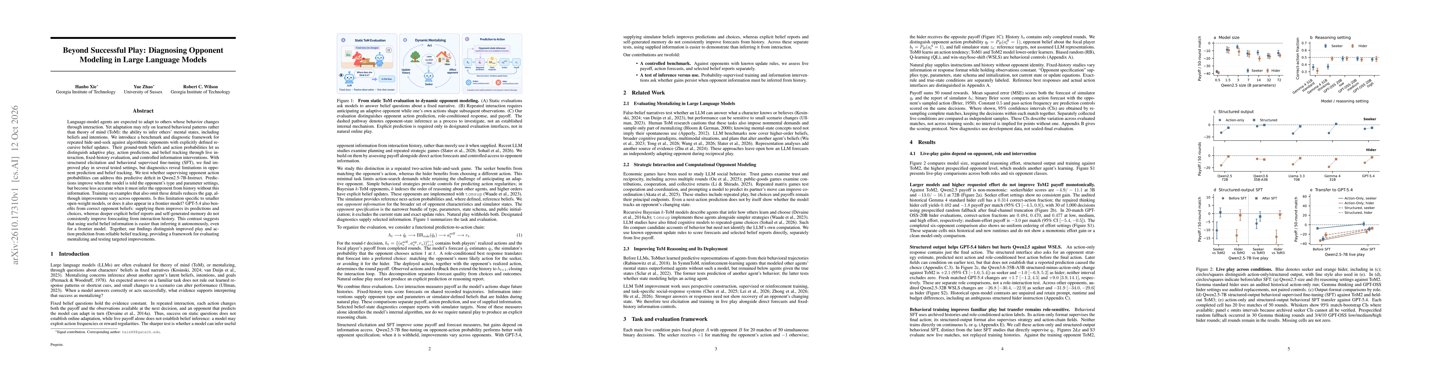 Thumbnail for Beyond Successful Play: Diagnosing Opponent Modeling in Large Language Models