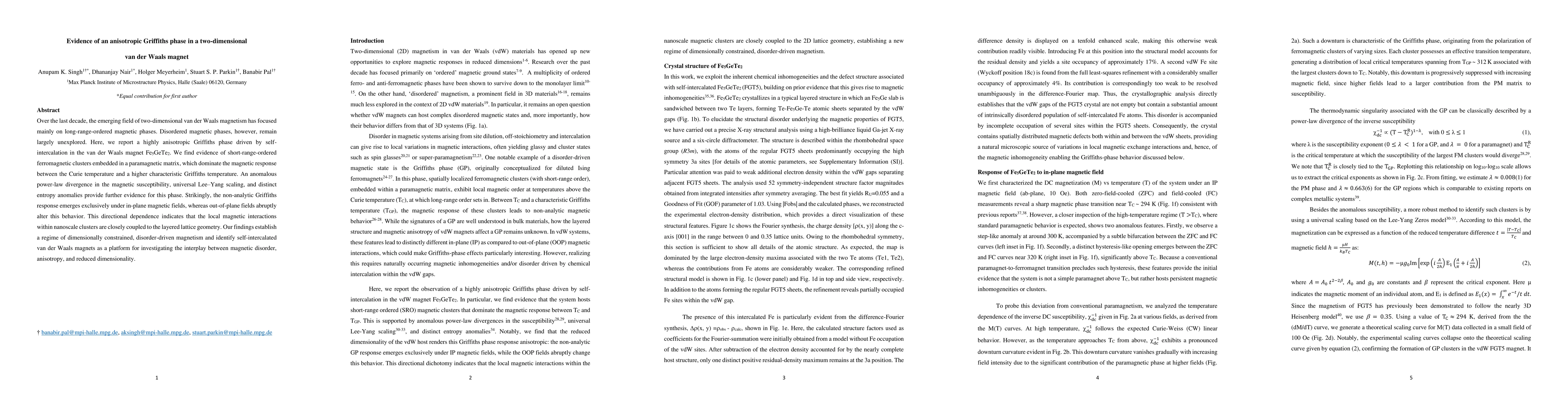 Thumbnail for Evidence of an anisotropic Griffiths phase in a two-dimensional van der Waals magnet