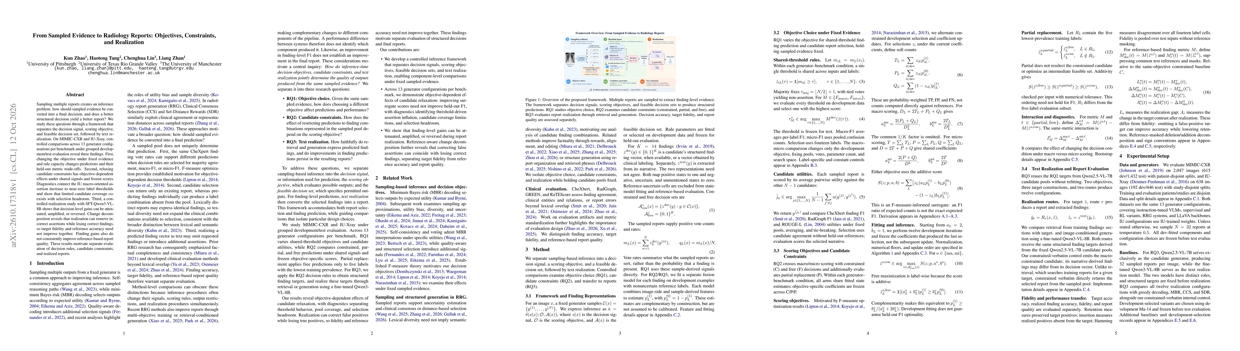 Thumbnail for From Sampled Evidence to Radiology Reports: Objectives, Constraints, and Realization