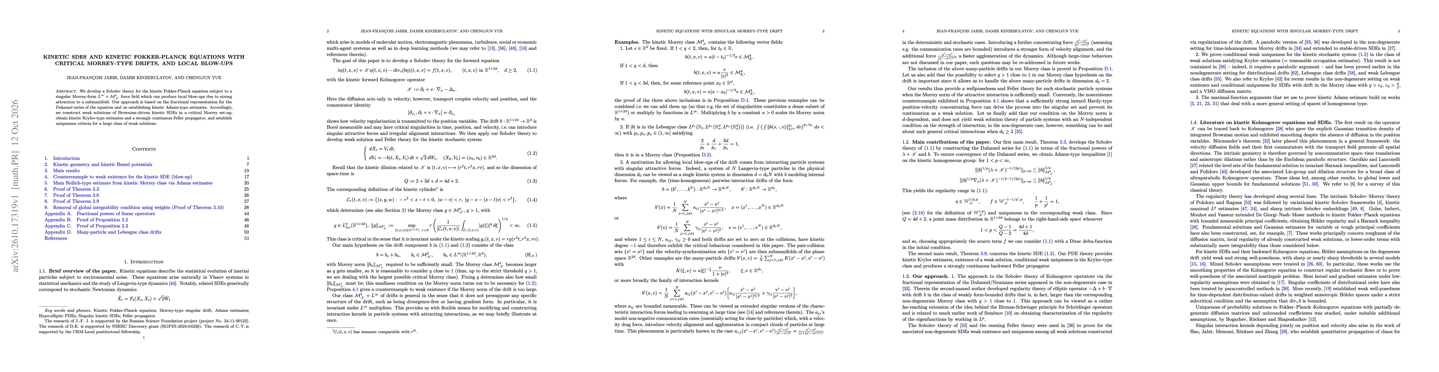 Thumbnail for Kinetic SDEs and kinetic Fokker-Planck equations with critical Morrey-type drifts, and local blow-ups