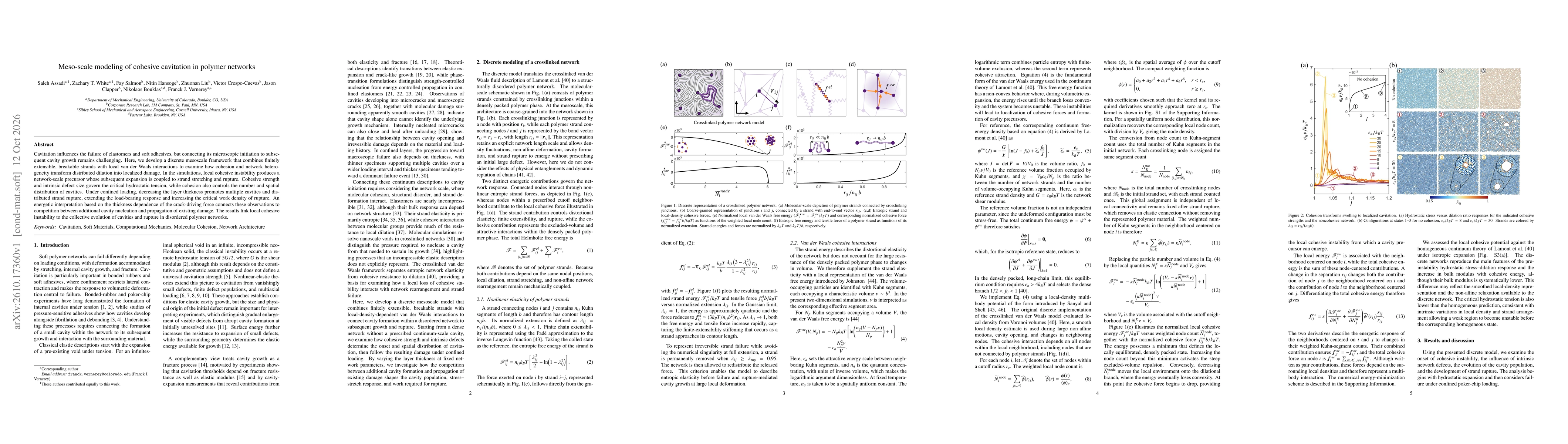 Thumbnail for Meso-scale modeling of cohesive cavitation in polymer networks