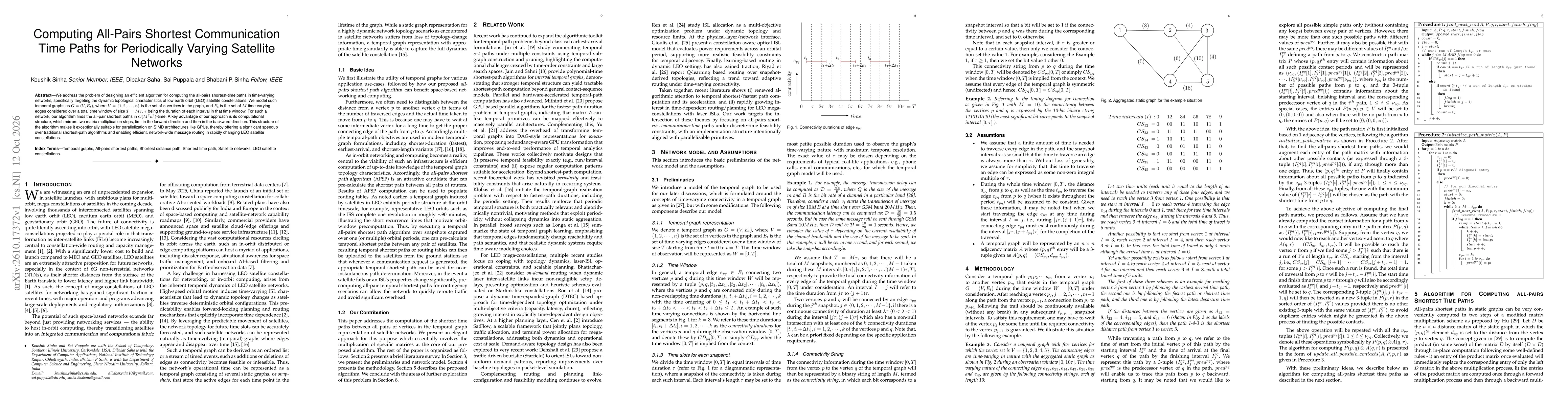 Thumbnail for Computing All-Pairs Shortest Communication Time Paths for Periodically Varying Satellite Networks