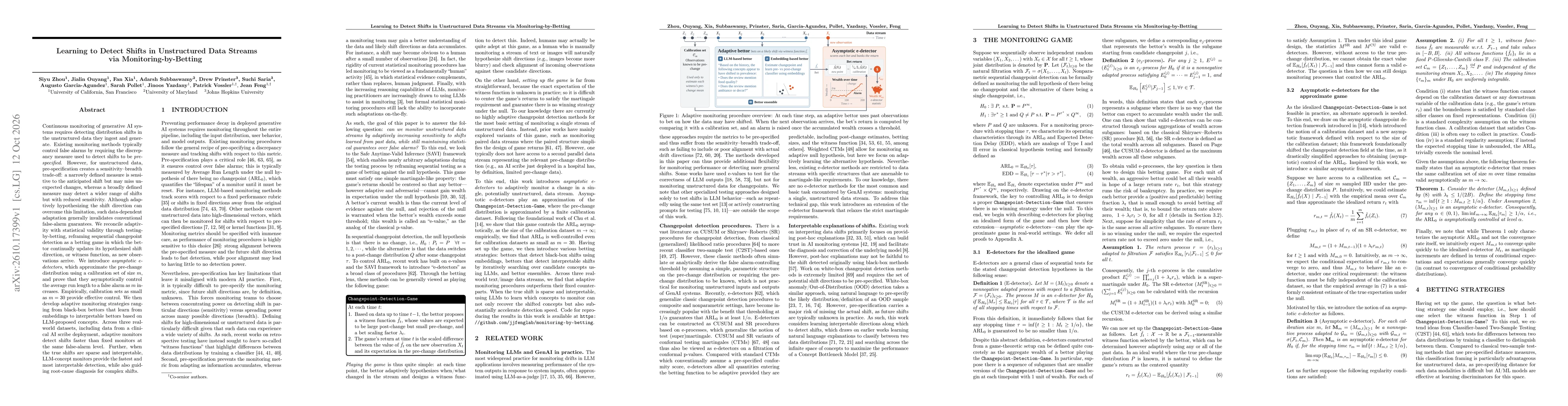 Thumbnail for Learning to Detect Shifts in Unstructured Data Streams via Monitoring-by-Betting