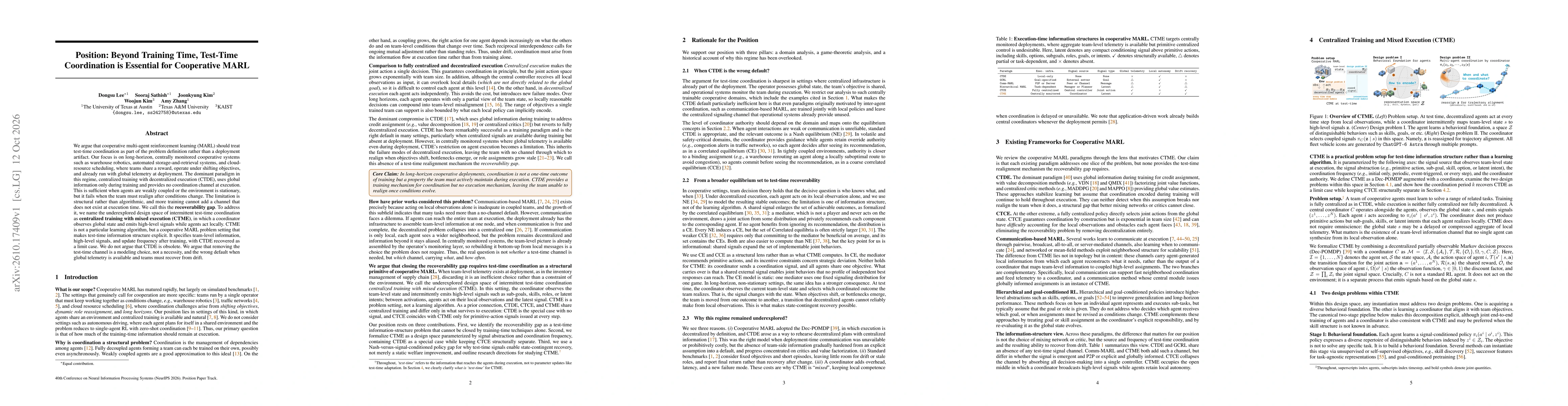 Thumbnail for Position: Beyond Training Time, Test-Time Coordination is Essential for Cooperative MARL