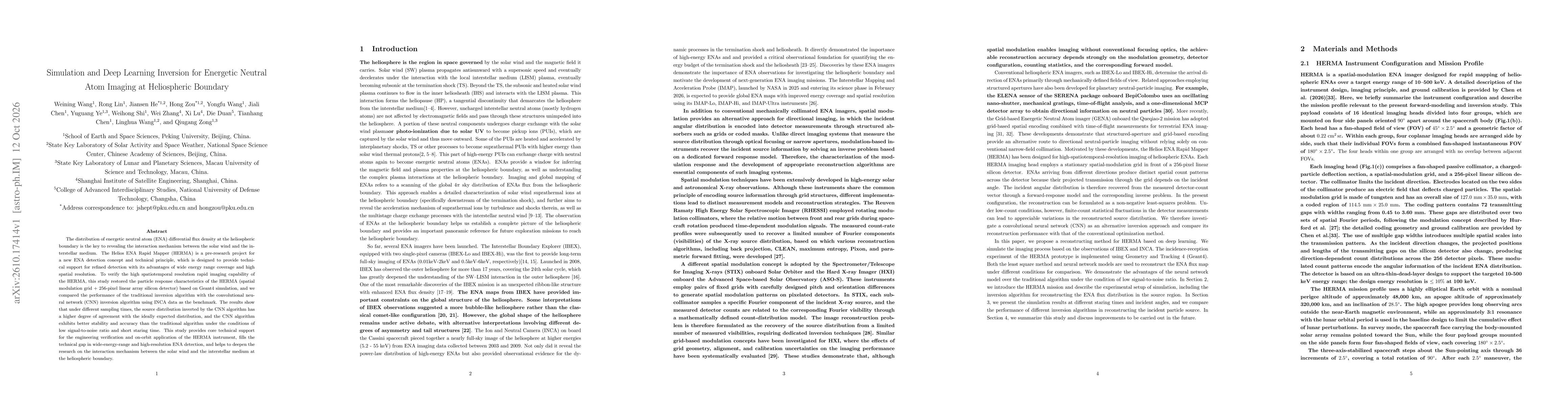 Thumbnail for Simulation and Deep Learning Inversion for Full-sky Energetic Neutral Atom Imaging at the Heliospheric Boundary
