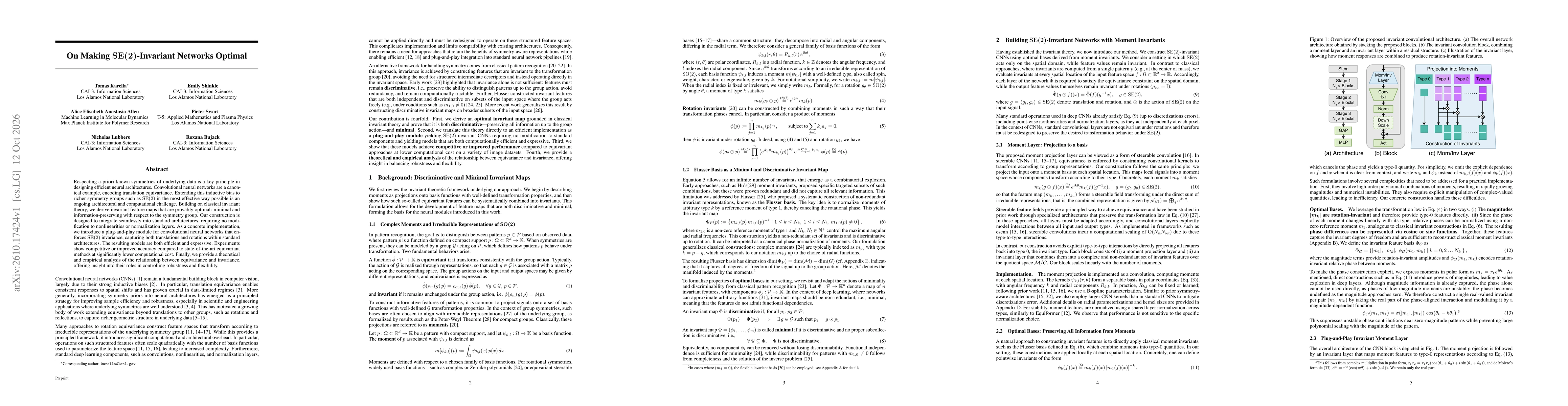Thumbnail for On Making $\mathrm{SE}(2)$-Invariant Networks Optimal