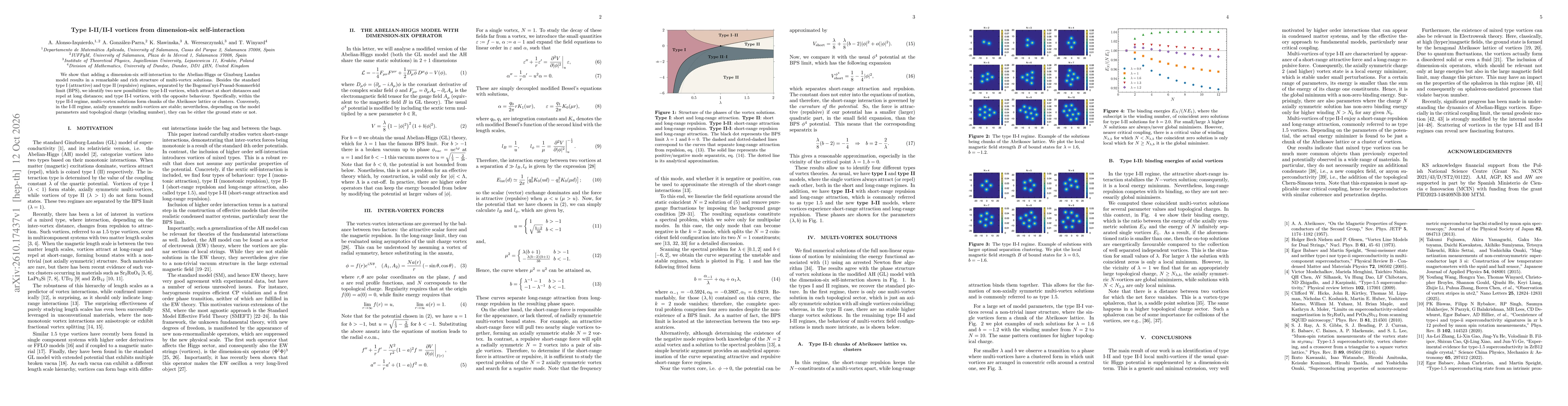Thumbnail for Type I-II/II-I vortices from dimension-six self-interaction