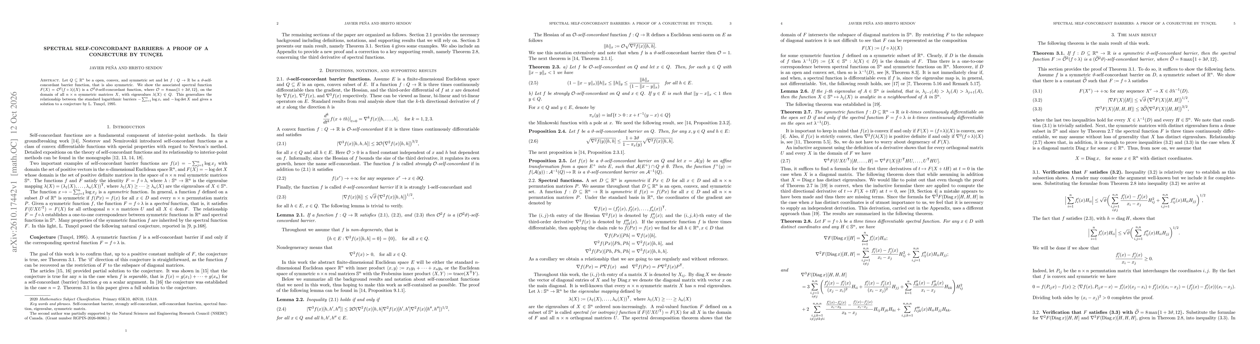 Thumbnail for Spectral Self-Concordant Barriers: A Proof of a Conjecture by Tunçel