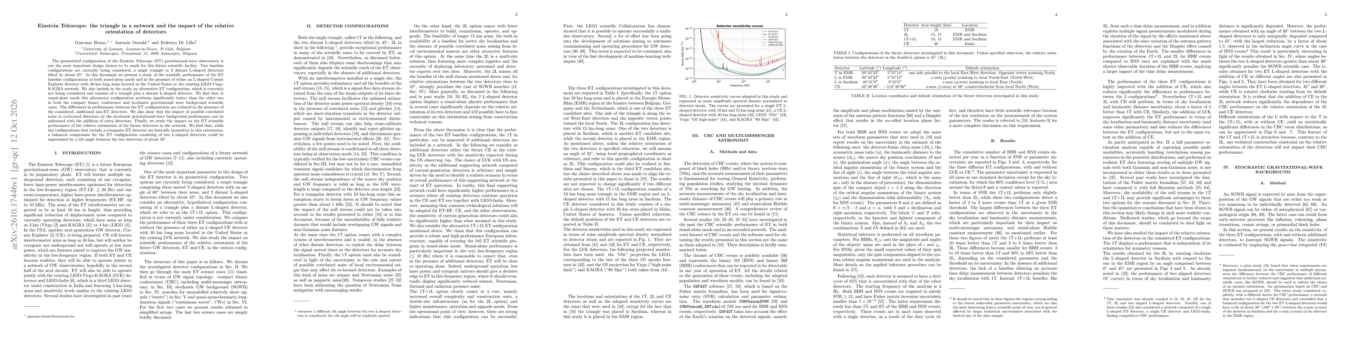 Thumbnail for Einstein Telescope: the triangle in a network and the impact of the relative orientation of detectors