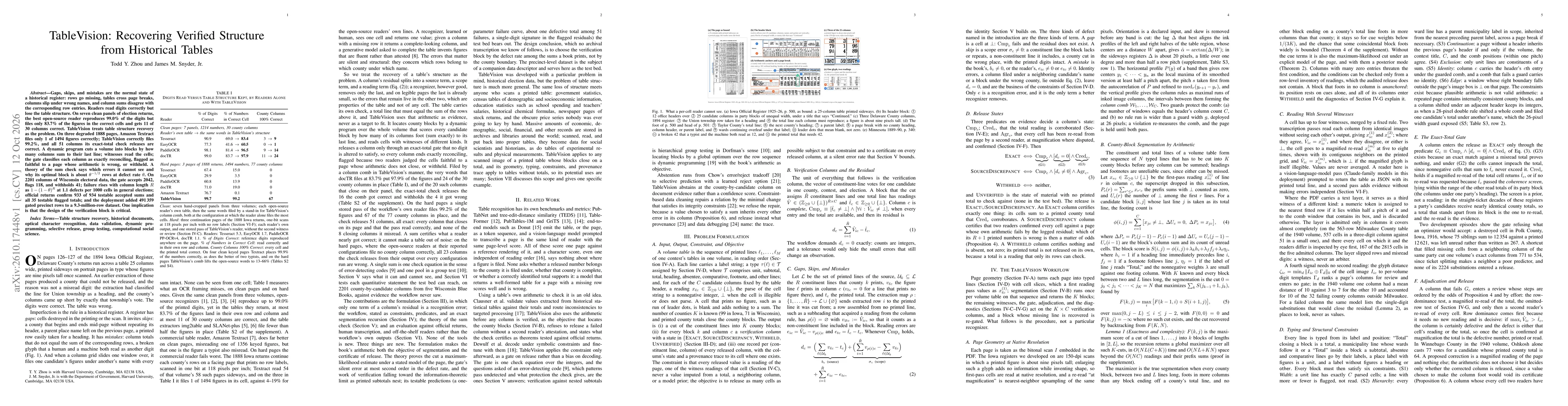 Thumbnail for TableVision: Recovering Verified Structure from Historical Tables