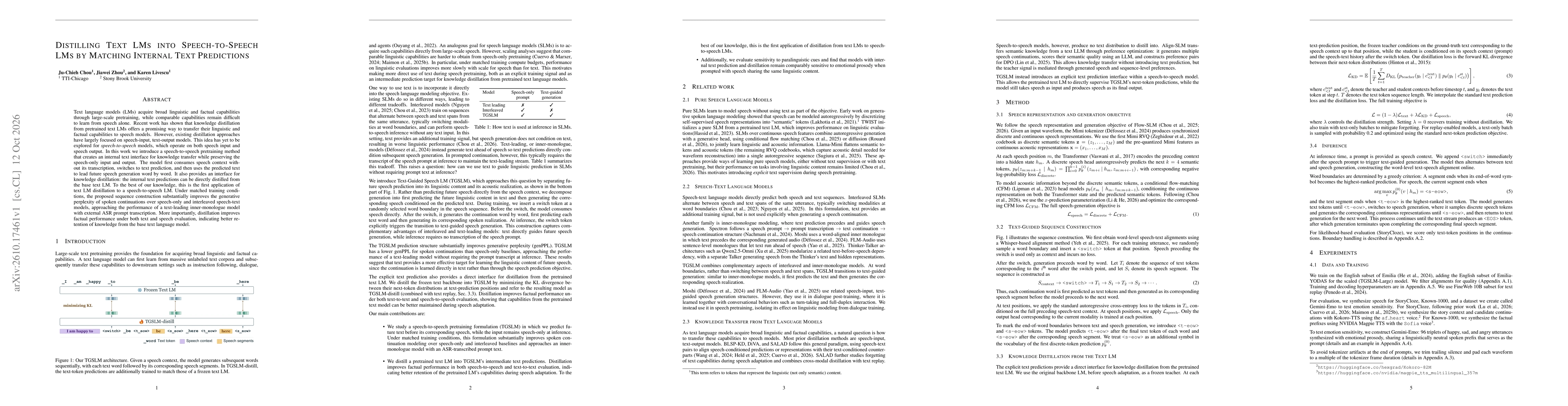Thumbnail for Distilling Text LMs into Speech-to-Speech LMs by Matching Internal Text Predictions