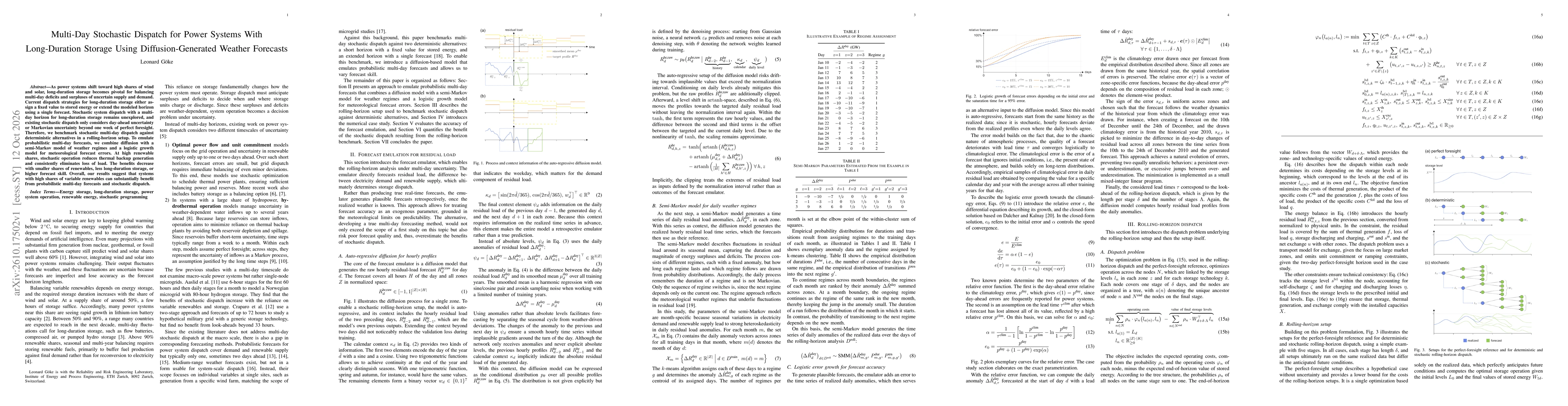 Thumbnail for Multi-Day Stochastic Dispatch for Power Systems With Long-Duration Storage Using Diffusion-Generated Weather Forecasts