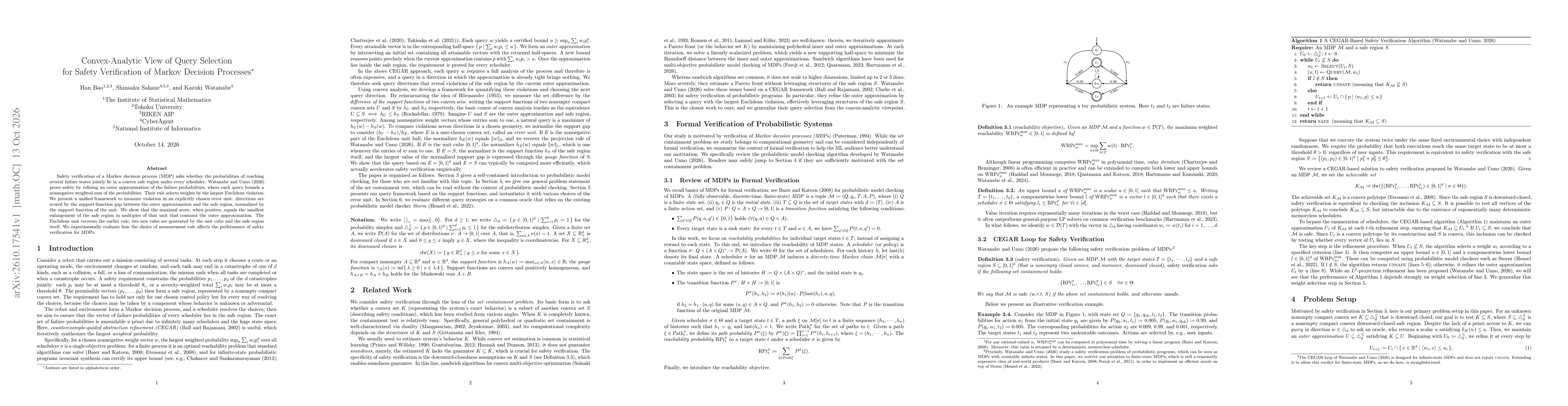 Thumbnail for Convex-Analytic View of Query Selection for Safety Verification of Markov Decision Processes