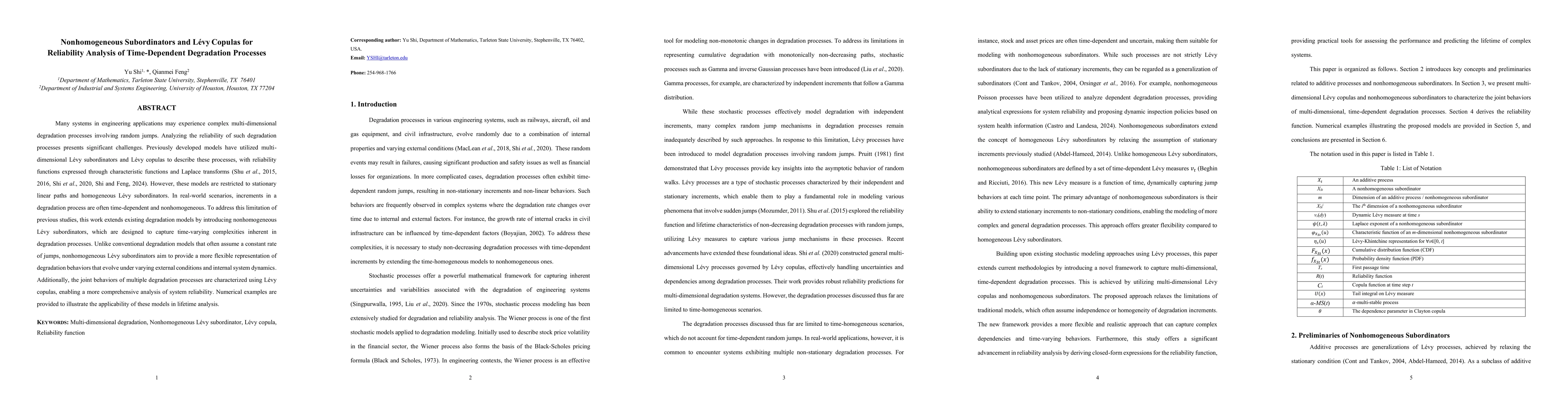 Thumbnail for Nonhomogeneous Subordinators and Lévy Copulas for Reliability Analysis of Time-Dependent Degradation Processes