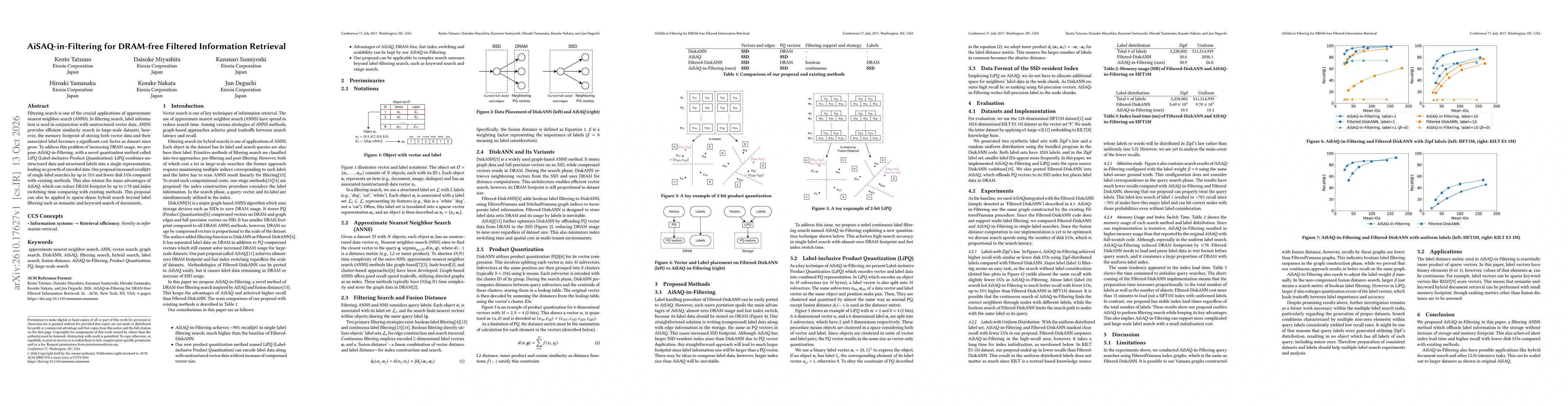 Thumbnail for AiSAQ-in-Filtering for DRAM-free Filtered Information Retrieval