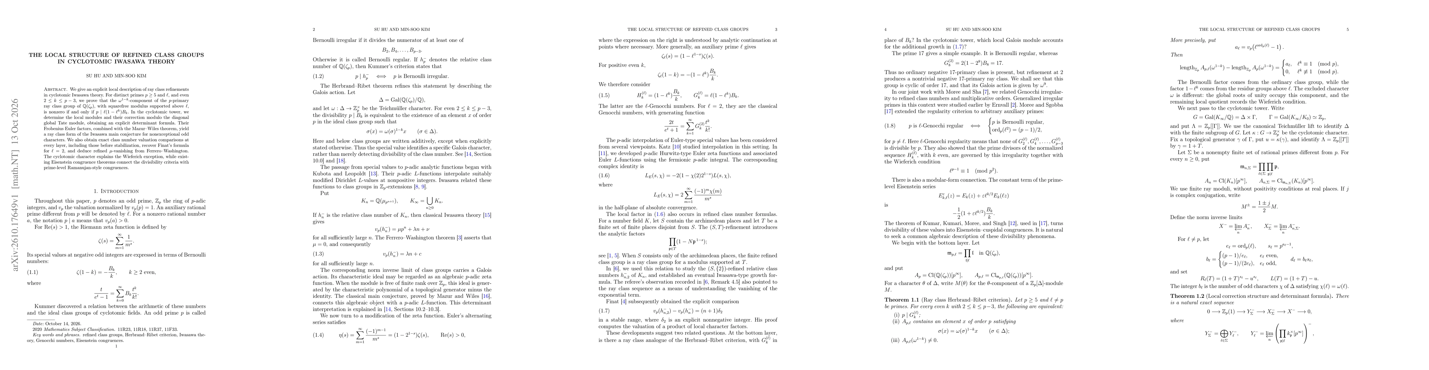 Thumbnail for The local structure of refined class groups in cyclotomic Iwasawa theory