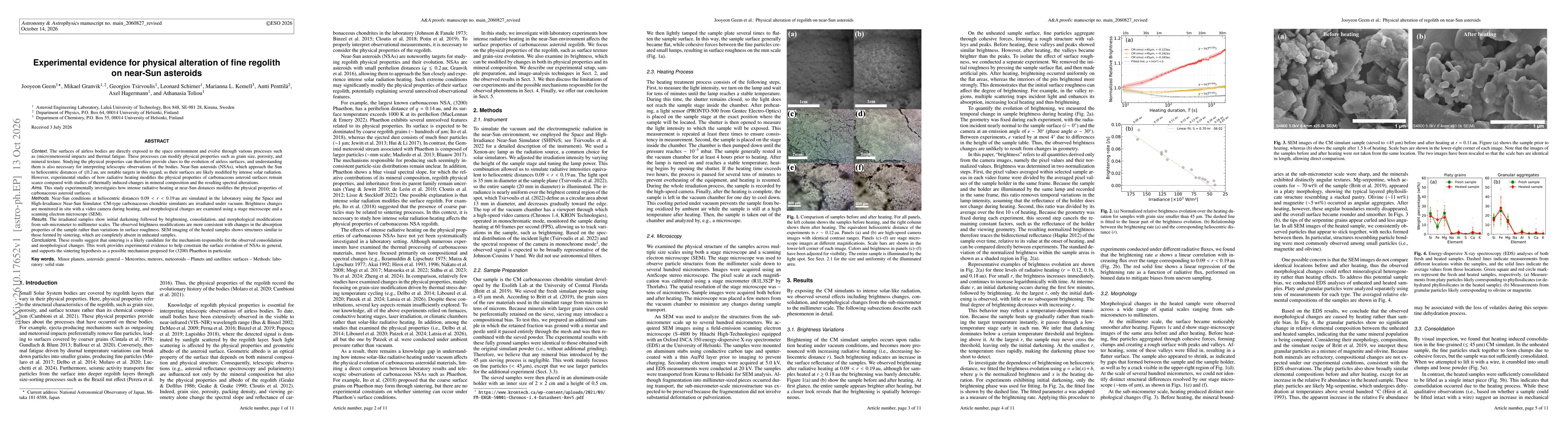 Thumbnail for Experimental evidence for physical alteration of fine regolith on near-Sun asteroids