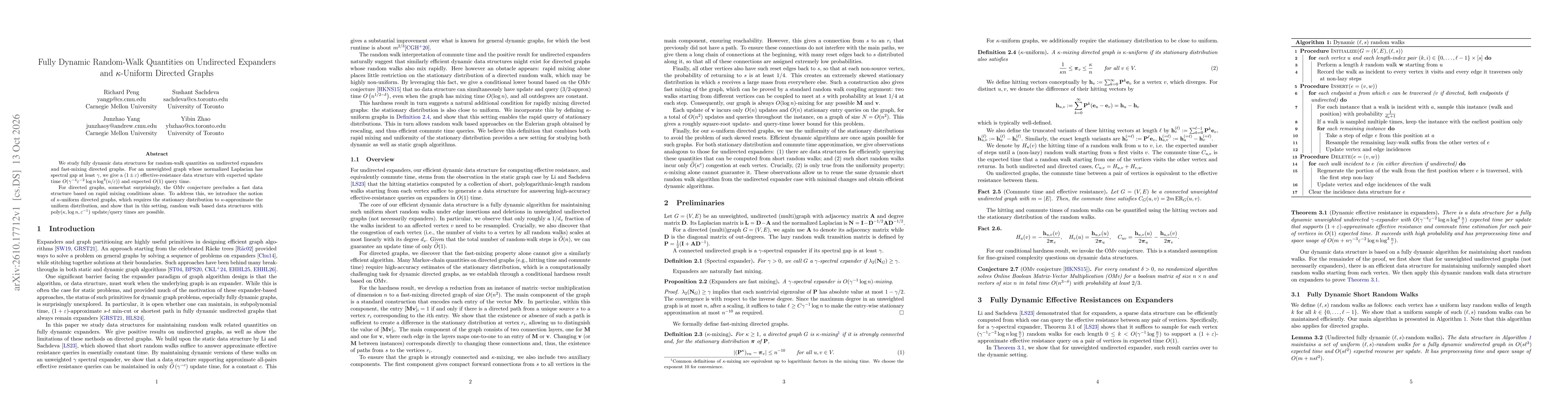Thumbnail for Fully Dynamic Random-Walk Quantities on Undirected Expanders and $κ$-Uniform Directed Graphs