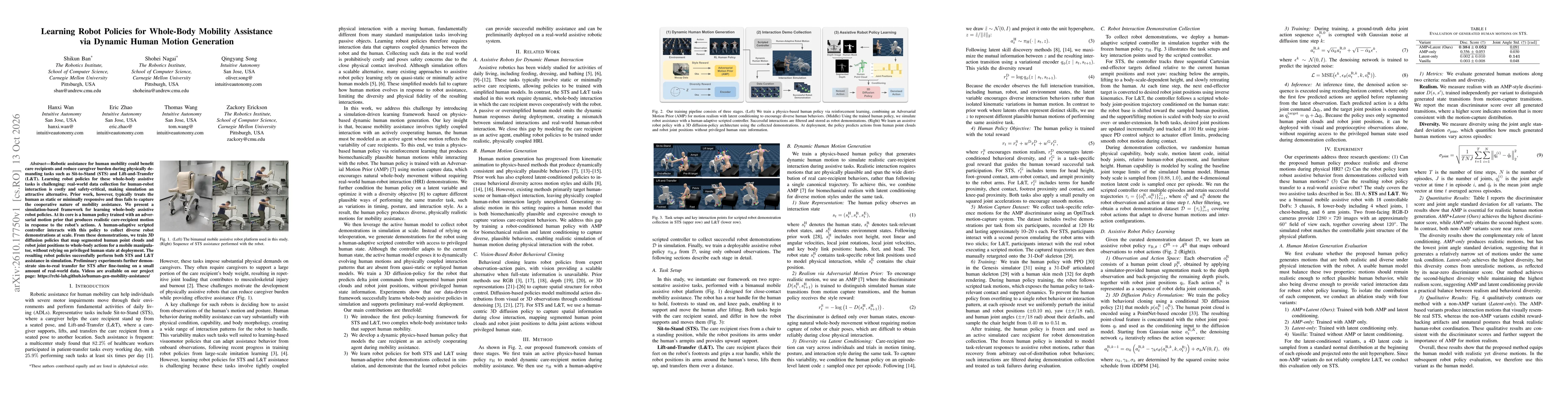 Thumbnail for Learning Robot Policies for Whole-Body Mobility Assistance via Dynamic Human Motion Generation