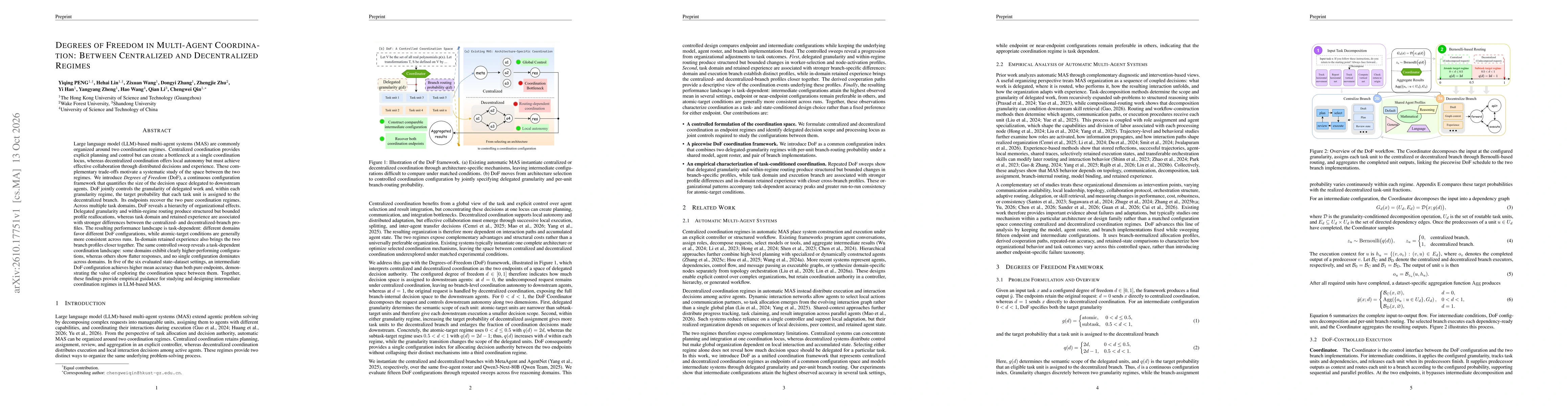 Thumbnail for Degrees of Freedom in Multi-Agent Coordination: Between Centralized and Decentralized Regimes