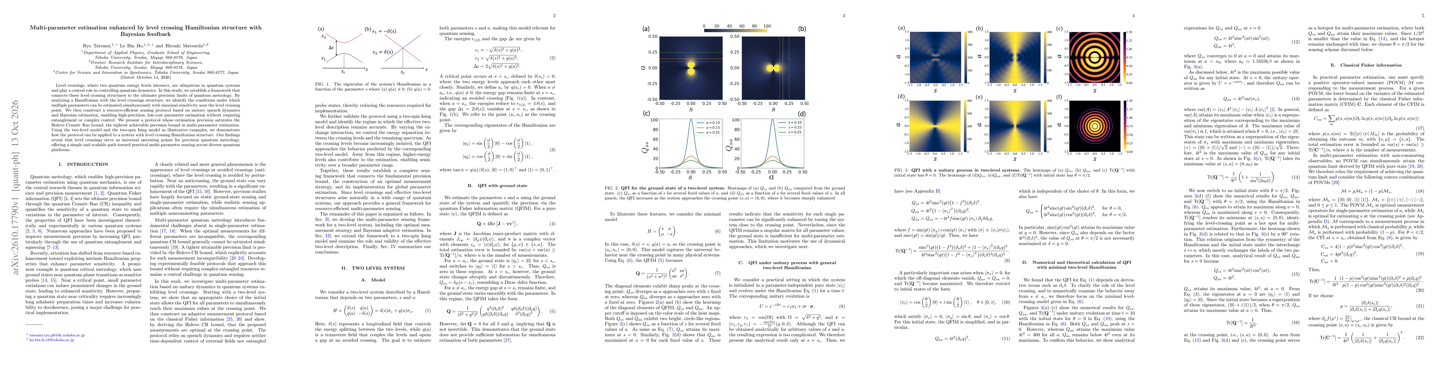 Thumbnail for Multi-parameter estimation enhanced by level crossing Hamiltonian structure with Bayesian feedback