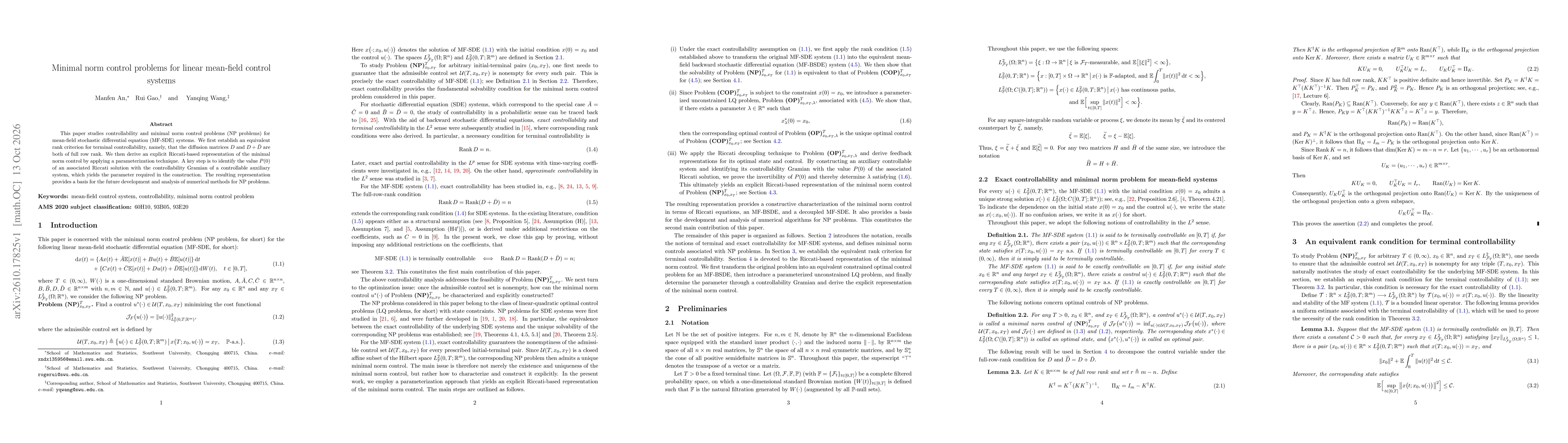 Thumbnail for Minimal norm control problems for linear mean-field control systems