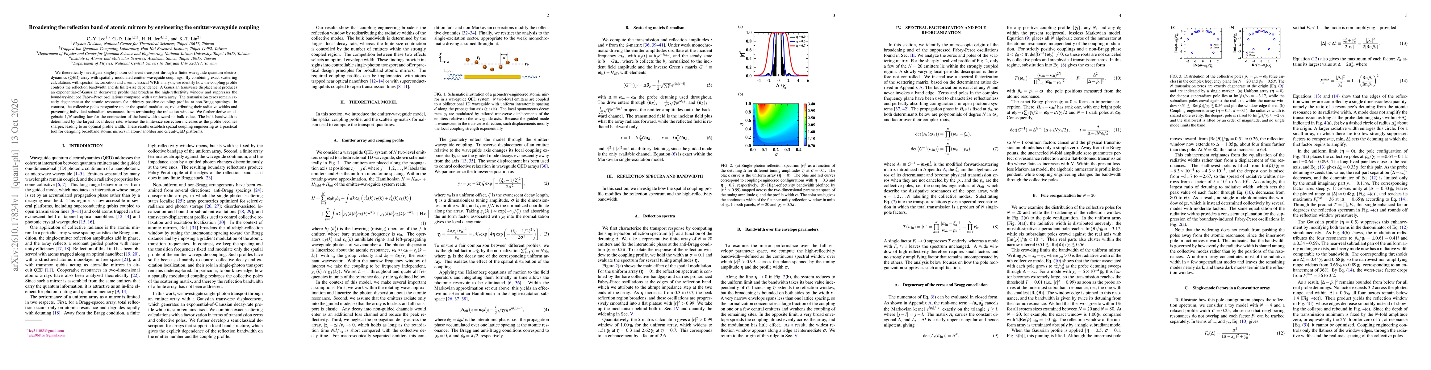 Thumbnail for Broadening the reflection band of atomic mirrors by engineering the emitter-waveguide coupling