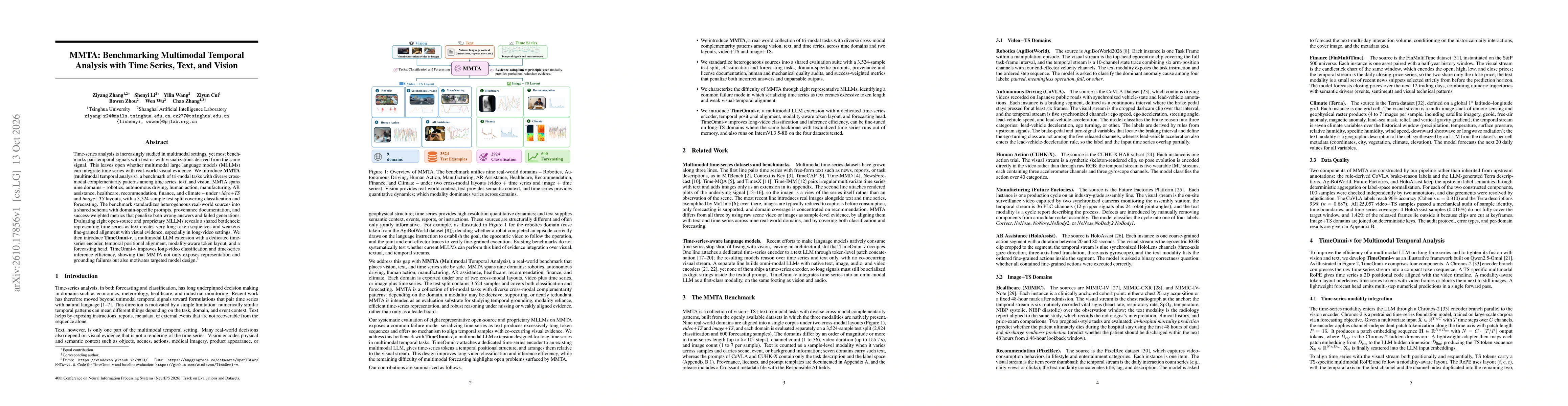 Thumbnail for MMTA: Benchmarking Multimodal Temporal Analysis with Time Series, Text, and Vision
