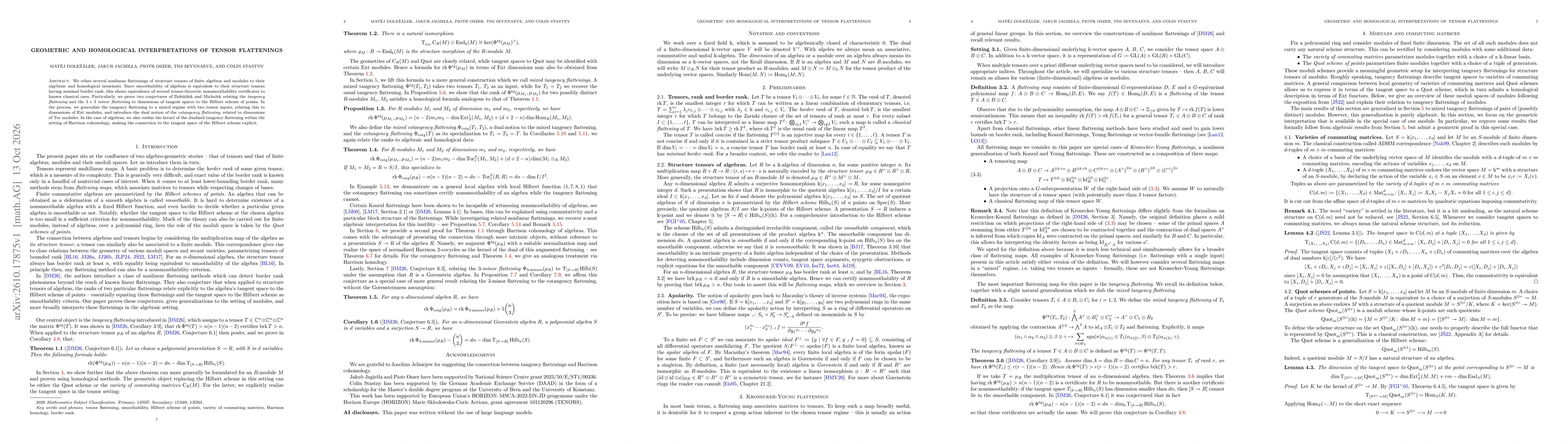 Thumbnail for Geometric and homological interpretations of tensor flattenings