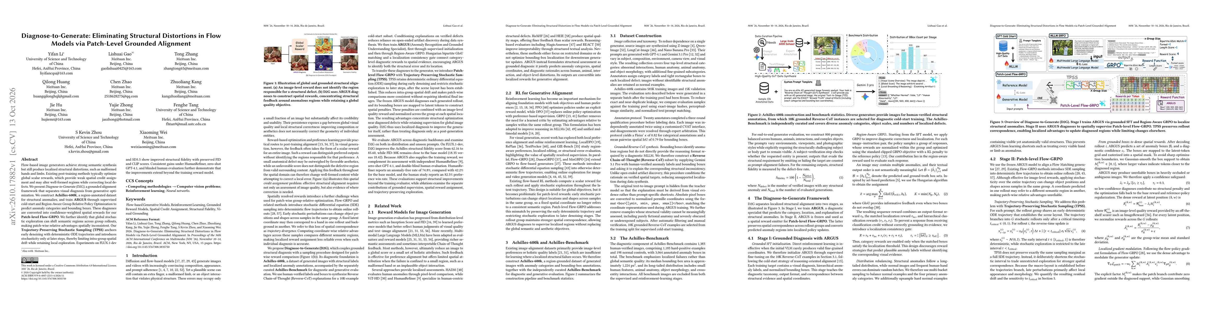 Thumbnail for Diagnose-to-Generate: Eliminating Structural Distortions in Flow Models via Patch-Level Grounded Alignment