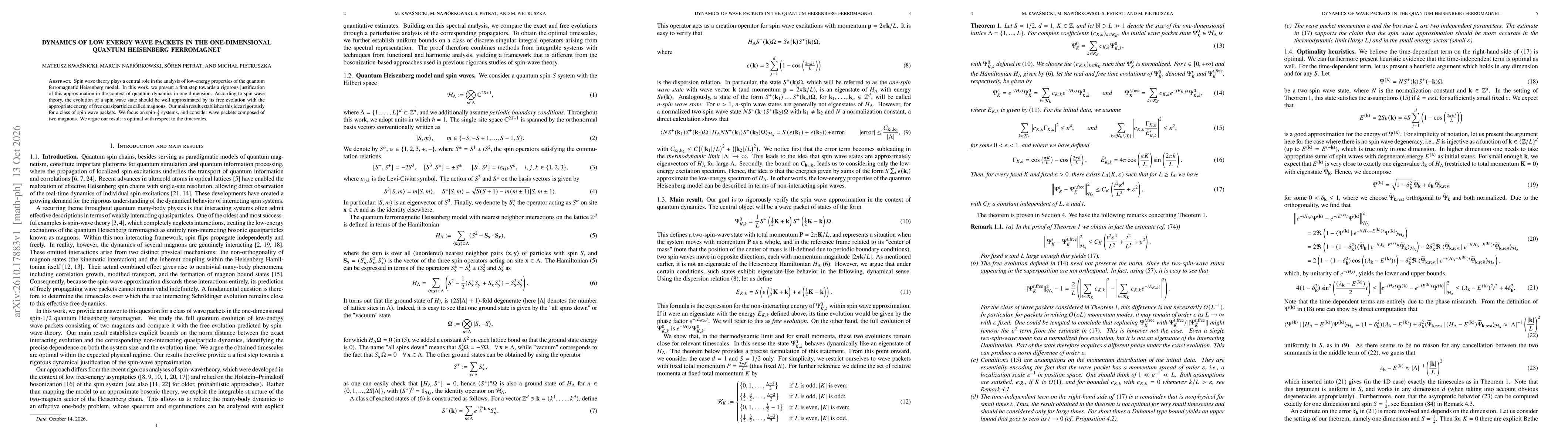 Thumbnail for Dynamics of low energy wave packets in the one-dimensional quantum Heisenberg ferromagnet