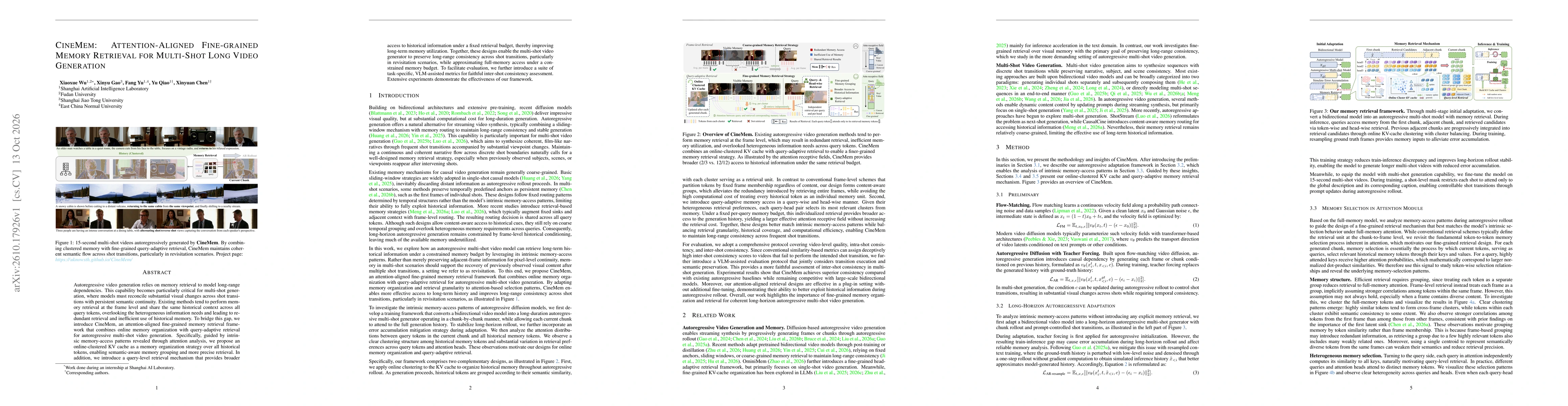 Thumbnail for CineMem: Attention-Aligned Fine-grained Memory Retrieval for Multi-Shot Long Video Generation