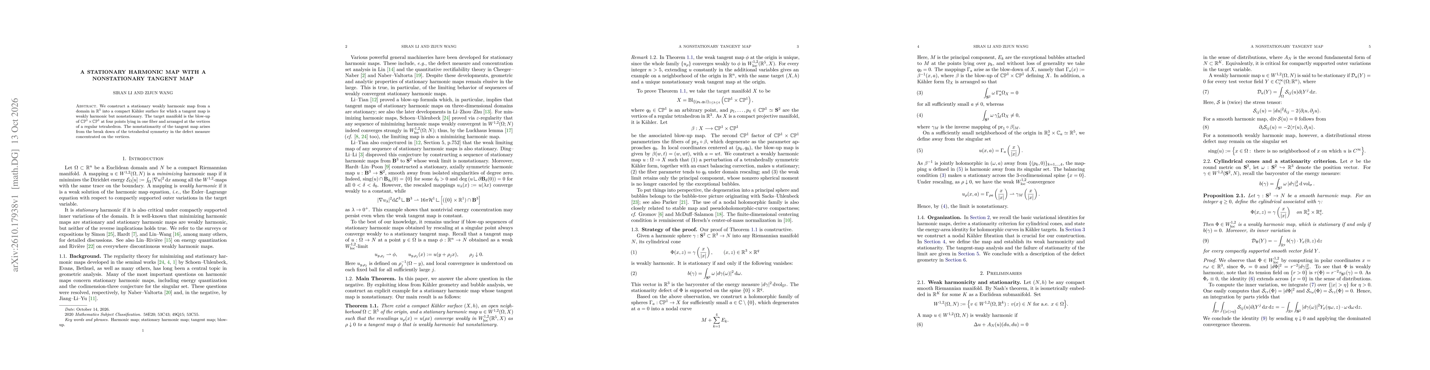 Thumbnail for A stationary harmonic map with a nonstationary tangent map