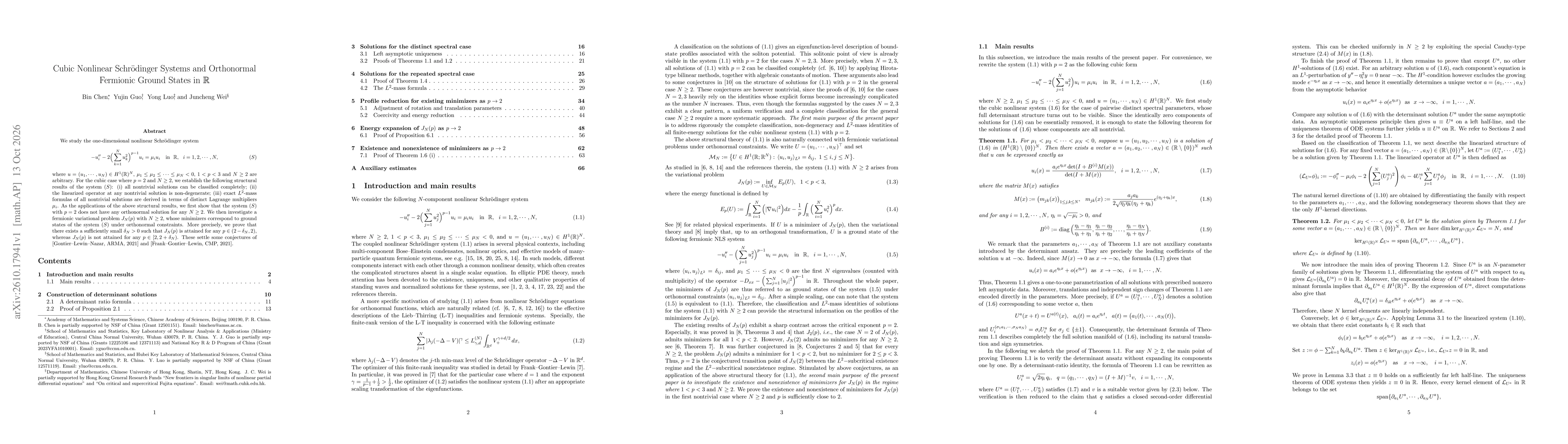 Thumbnail for Cubic Nonlinear Schrödinger Systems and Orthonormal Fermionic Ground States in $\mathbb R$