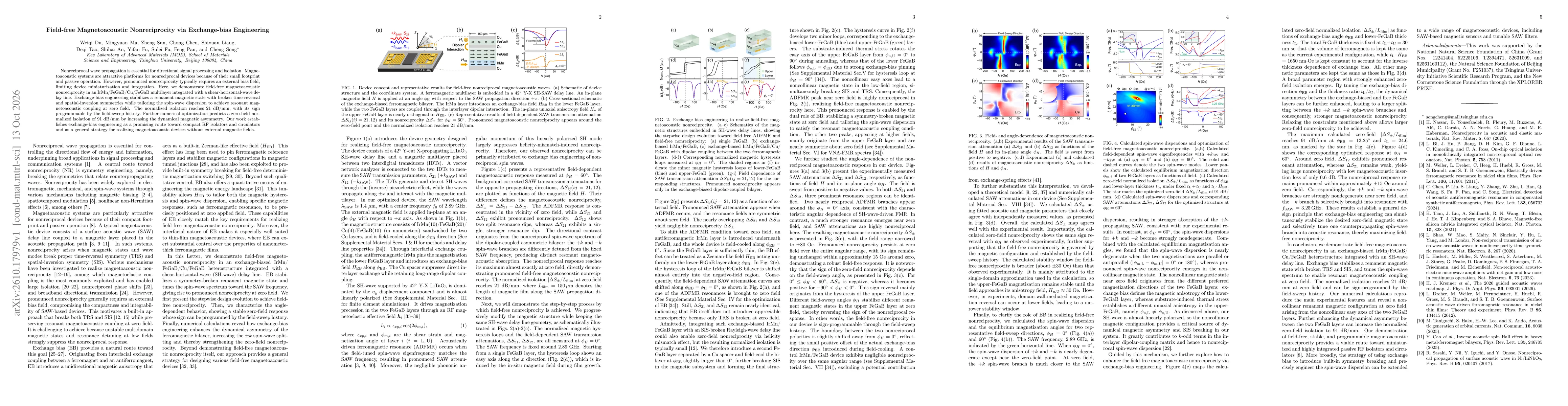 Thumbnail for Field-free Magnetoacoustic Nonreciprocity via Exchange-bias Engineering