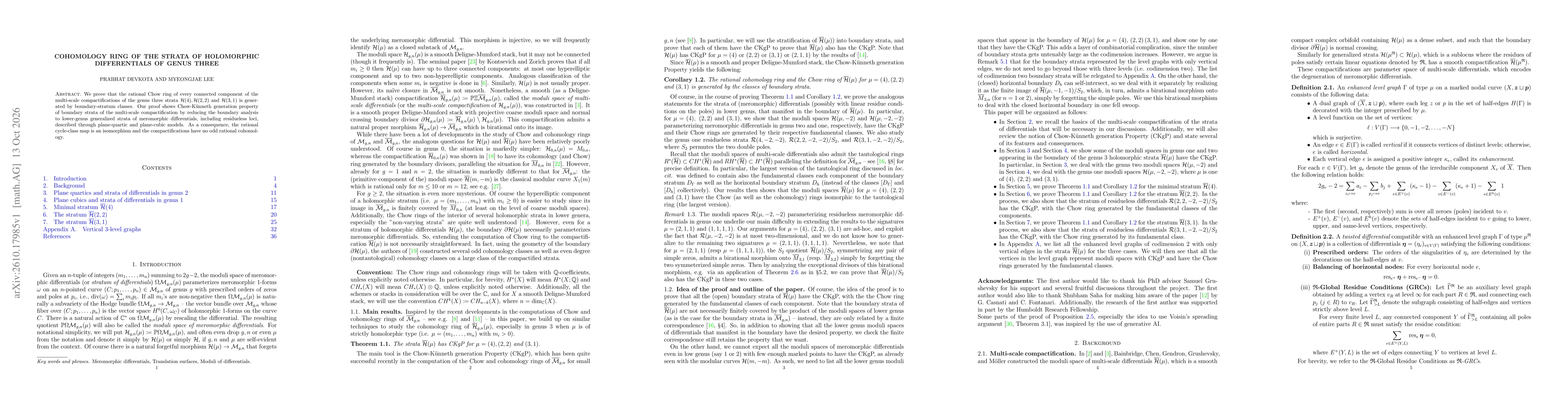 Thumbnail for Cohomology ring of the strata of holomorphic differentials of genus 3